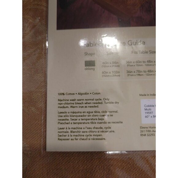 Newbridge Casual Living Jacquard Harvest Block Fabric Tablecloth - Picture 3 of 4